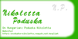 nikoletta poduska business card